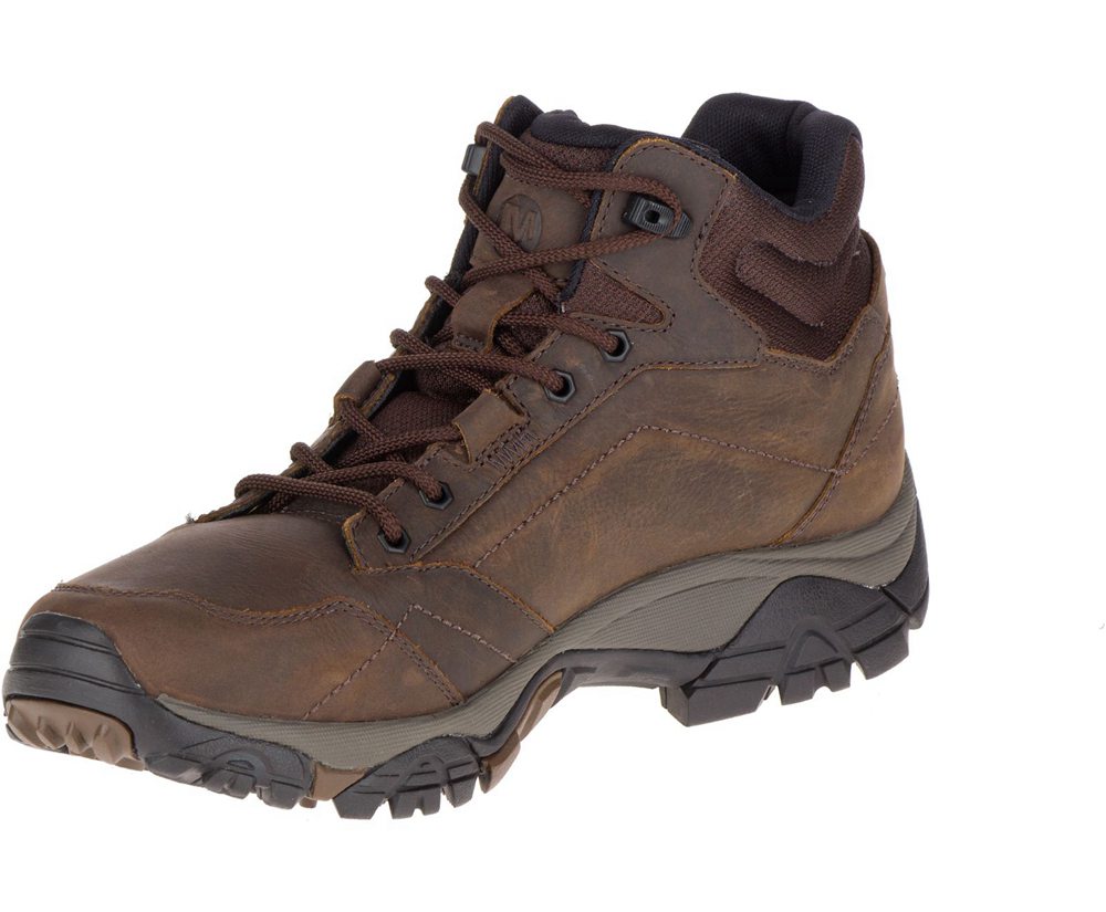 Kozaki Merrell Męskie Brązowe - Moab Adventure Mid Waterproof Wide Width - 510437-EWX